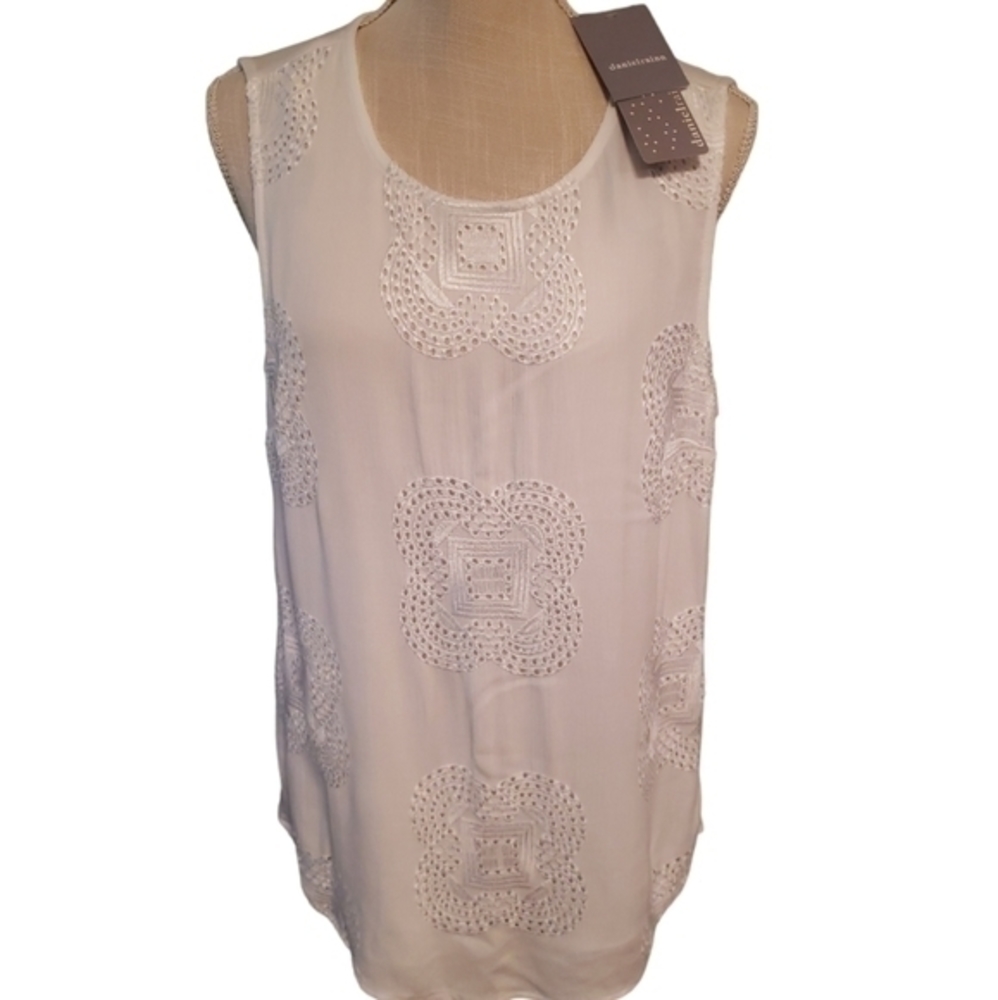 NWT Stitch Fit white eyelet blouse